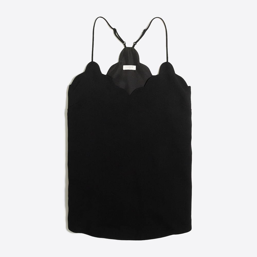 J Crew Black Scalloped Cami Tank Top - Picture 5 of 5